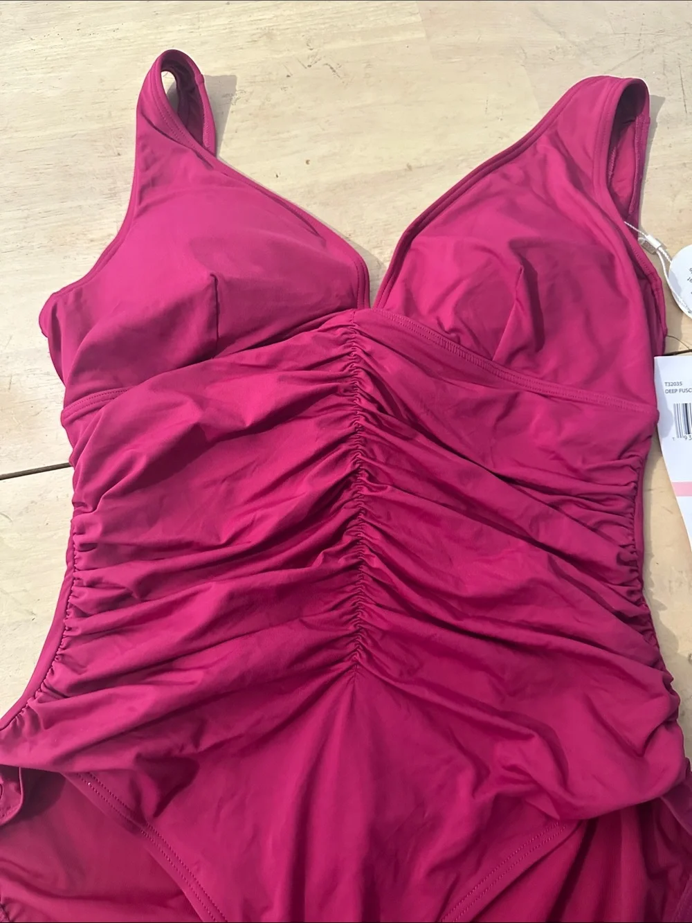 Coco Reef Deep fuschia  Ruched One-Piece Swimsuit - Picture 3 of 6